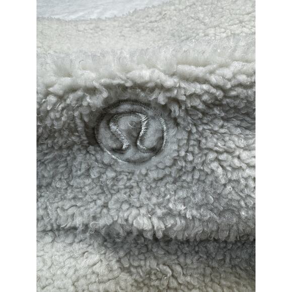 Lululemon Scuba Oversized Sherpa Fleece Half Zip Hoodie White M/L Cozy Winter Pu - Picture 5 of 9